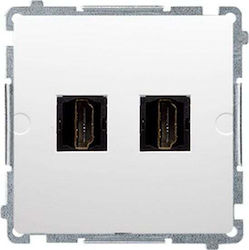 Kontakt-Simon HDMI Steckdose Mit Rahmen In Weiß Farbe BMGHDMI2.01/11