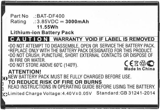 Coreparts Batterie Bluebird Barcode Scanner 11,55Wh Li-ion 3,85V 3000mAh Schwarze POS-Peripheriegeräte & Zubehör
