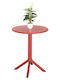 Garten- und Terrassentisch für kleine Räume aus Polypropylen Rot 61x61x77cm