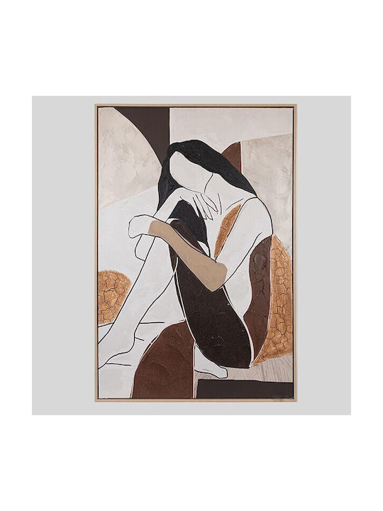 Canvas Painting Frame Woman Beige Brick 80x120c...
