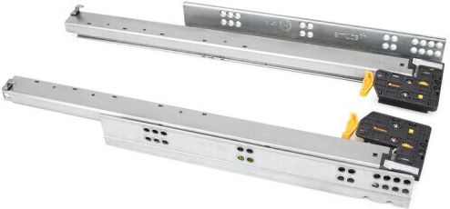 Hidden Drawer Guide Emuca Silver Brake 100% Opening Clips 390mm