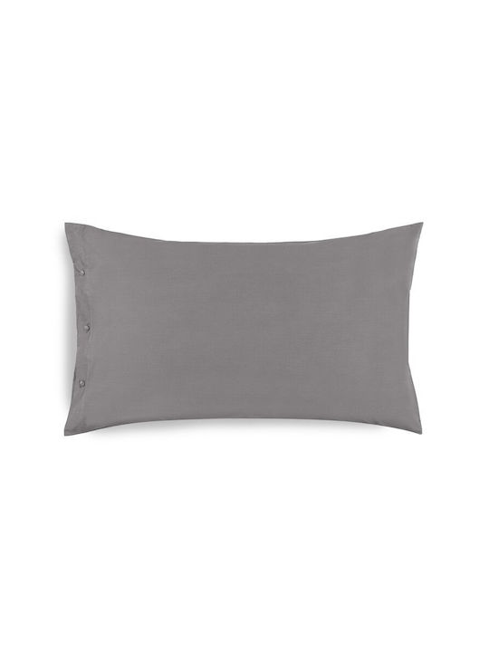 Zucchi Collection Σετ Μαξιλαροθήκες Γκρι Σκούρο 50x80εκ.