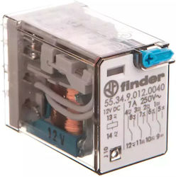 Industrial Transmitter 4p 7a 12v Dc Test Button Mechanical Function Indicator 55.34.9.012.0040