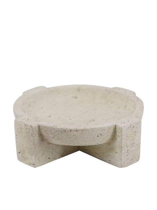 Artekko Cement Διακοσμητικό Μπωλ Τσιμεντένιο Μπεζ 25.5x25.5x7.7cm