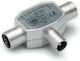 G&bl Antenna 2 Way Splitter 1 X Coax Plug Iec 9,5mm 2 X Coax Socket Iec 9,5mm Metal