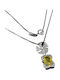 Colier Delicat Din Argint Cu Safir Galben Natural