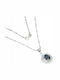 Colier Argint 925 Topaz Albastru Londra Zircon Cubic 9