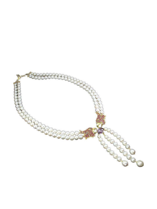 Amethyst Ruby Pearl 925 Natural Bird Necklace
