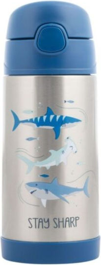 Stephen Joseph Ανοξείδωτο Παιδικό Παγούρι Θερμός με Καλαμάκι Non Spill Γαλάζιο 350ml