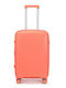 Amber Cabin Hard Suitcase Peachy Red with 4 Wheels Height 55cm