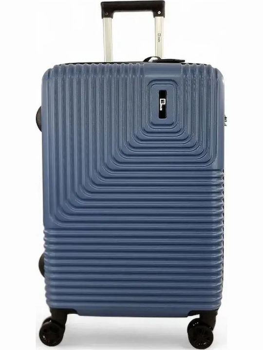 Rain Large Hard Blue Travel Suitcase with 4 Whe...