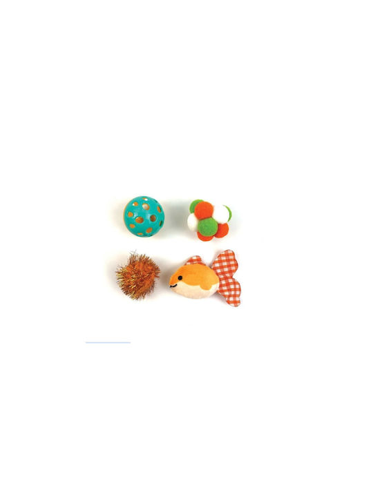 Happy Pet Katzenspielzeug Tabby Patch Gold Fish Multipack 4 Stück