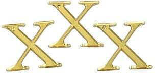 Letters Plexiglass 4cm Set of 10 Pieces Gold Color