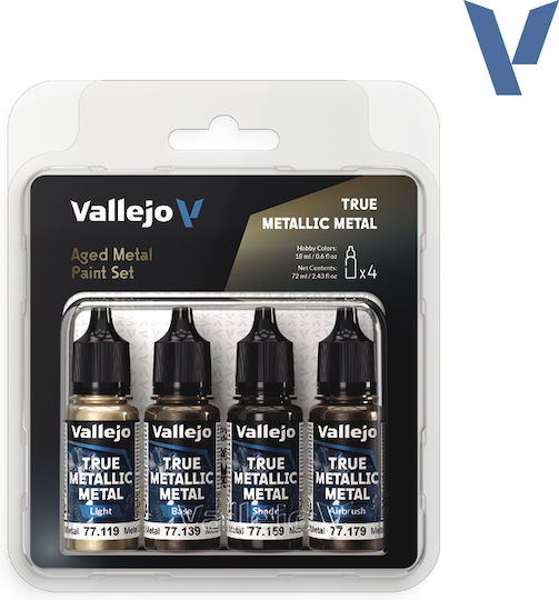 Vallejo True Metallic Set Metalic 77258 Metal Îmbătrânit