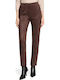 Damen Samt Hose in Gerader Bein Stil Braun