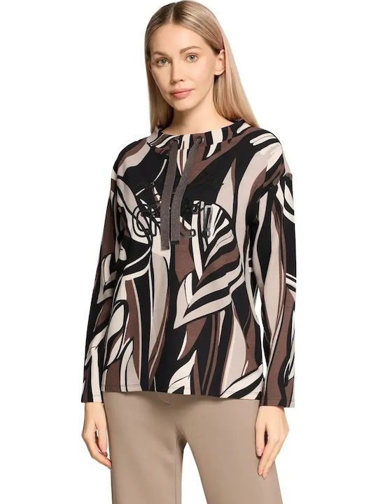 Women's Long Sleeve Sweater with V-Neck Black