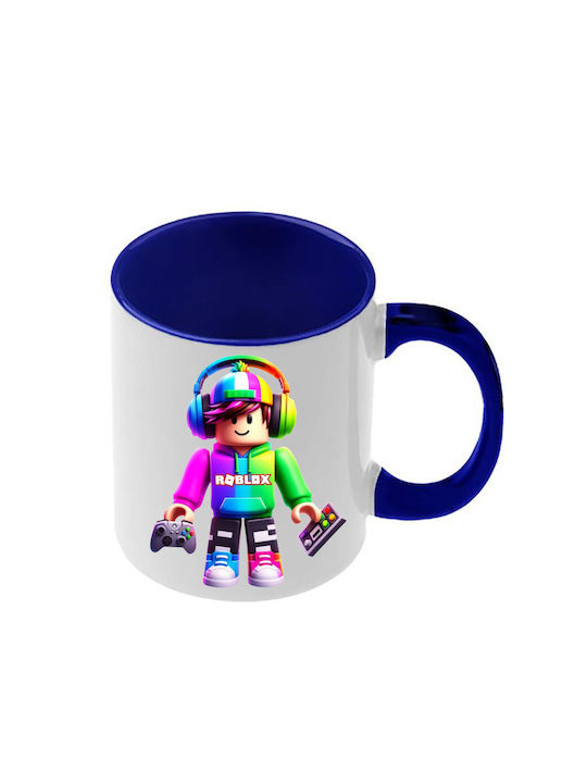 Roblox Tasse Dunkelblaue Griff Innenseite