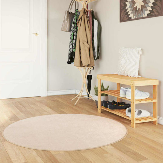 vidaXL Αντιολισθητικό Χαλί Στρογγυλό Κρεμ Φ120cm