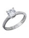 Single Stone Ring From 9K Gold With Zircon