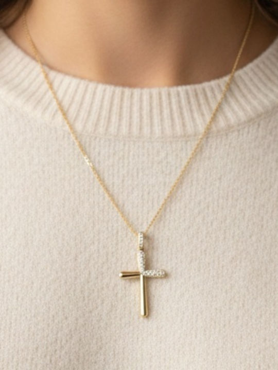 Papadopoulos Gold Weiblicher Kreuz ohne Kette K14.0073