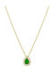 Bijou Box Necklace From Gold Plated Silver With Green Zircon