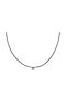Necklace Rosary From 14K Gold With Black Zircon