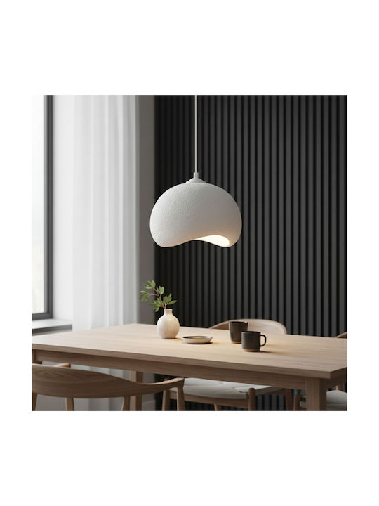 Megapap Yontu Κρεμαστό Φωτιστικό Λευκό με Ντουί E27 34x29x120εκ.