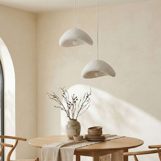 Megapap Luna Pendant Ceiling Light White with E27 Socket 74x74x115cm