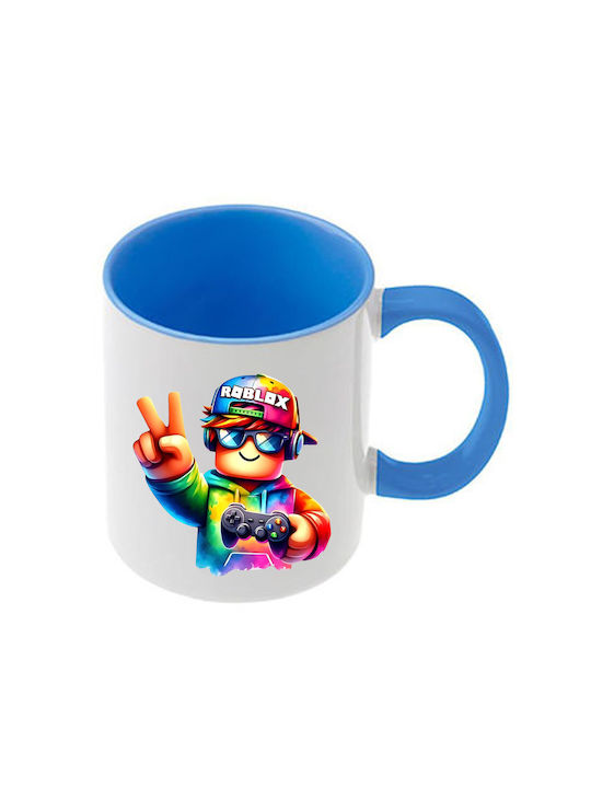Roblox Tasse Blau Mit Griff Innen