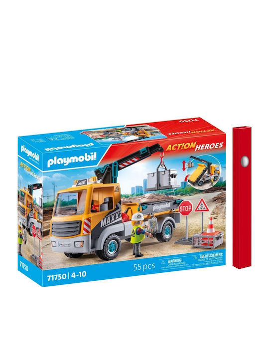 Великденска Свещ с Играчка Action Heroes Камион с Кран за 4+ Години Playmobil