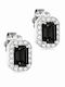 Ioannis Kosmima White Gold 14K Stud Earrings with Black Stones