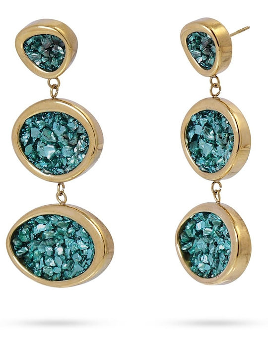 Anartxy Dangle Earrings Made of Steel with Turquoise Stones