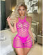 Aph Baby Doll Розова Мрежеста Дантела Розова K382-3