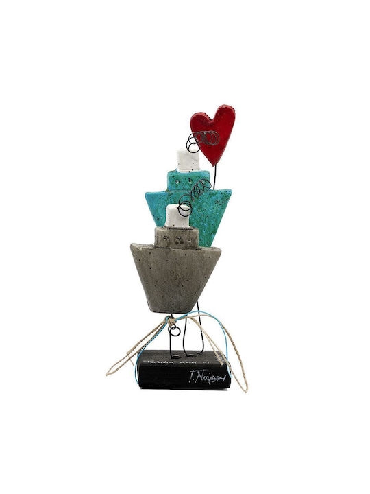 G. Niarxou Handmade Ceramic Heart Ships Base 7x22