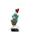 G. Niarxou Handmade Ceramic Heart Ships Base 7x22