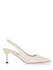 Pointed Toe Heels with Mid Heel Beige