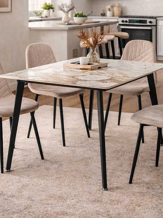 Esstisch mit Keramik-Oberflächenmaterial Keramik 120x80x75cm