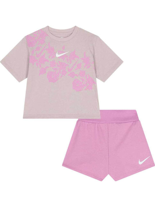 Kids Set with Shorts Summer 2 Pieces Pink Lace It Up