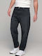 Men's Elastic Jeans Pants with Relaxed Straight Fit Black
