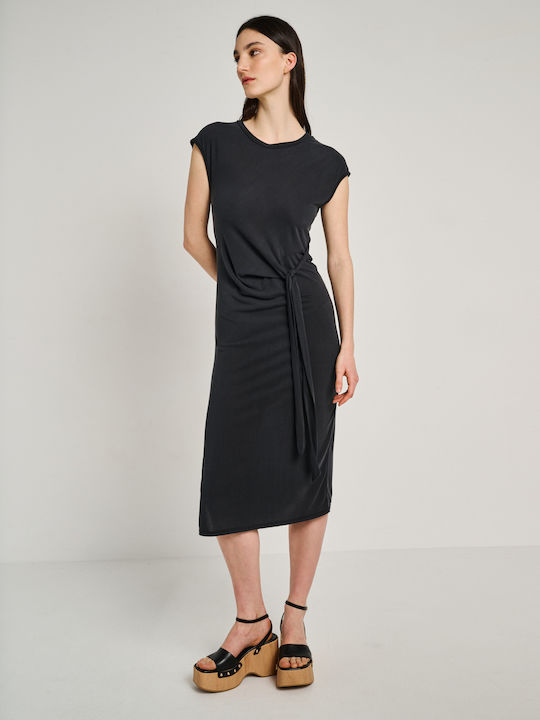 Sommer Midi Damenkleid Schwarz