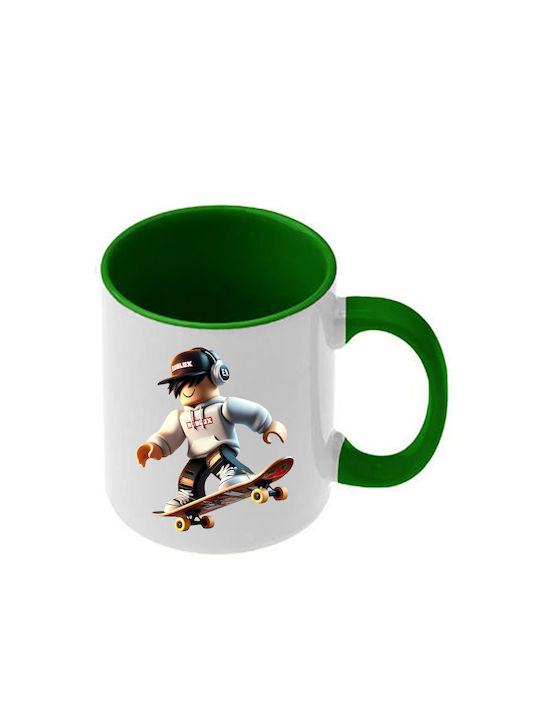 Roblox Tasse Dunkelgrüne Griffe Innenseite
