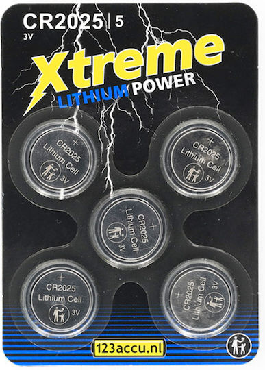 WS Xtreme Power WS Xtreme Power Lithium Uhrenbatterien CR2025 3V 5 Stück