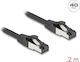 DeLock S/FTP Cat.8.1 Netzwerkkabel Ethernet 2m Schwarzes