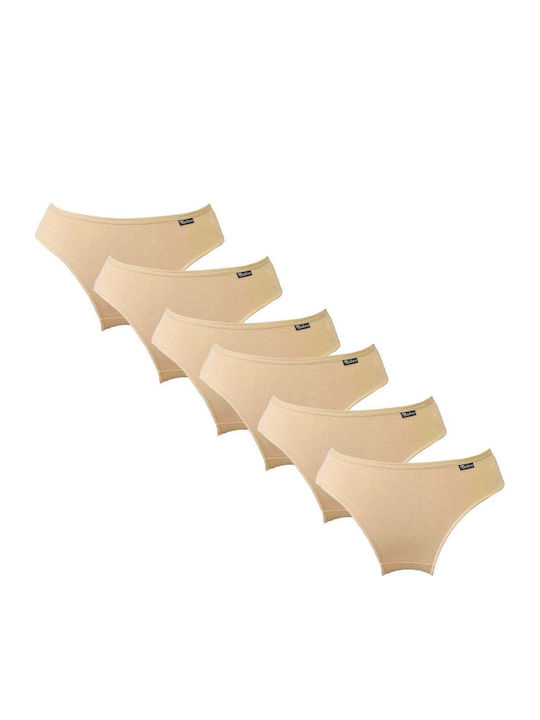 Baumwoll Damen-Slips MultiPack Beige
