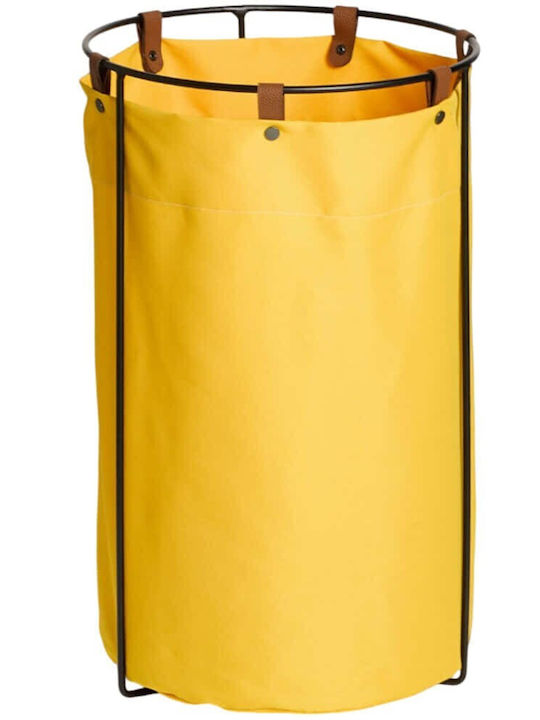 Hanah Home Καλάθι Απλύτων Μεταλλικό 40x40x70cm Κίτρινο