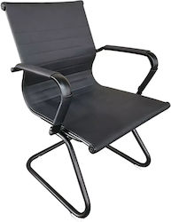 Besucherstuhl Valter mit Armlehnen in Schwarz Farbe 55,5x48x88cm