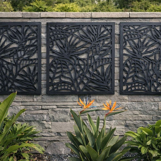 Wall Decoration Panel Strelitzia 57 X 57 Cm 34216