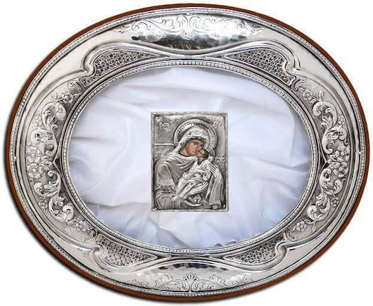 SilverBrand.gr Hochzeitskronen-Hülle Oval Silber 24x28cm
