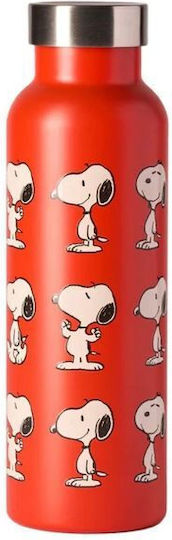 QuyCup Μπουκάλι Θερμός Ανοξείδωτο 500ml Quy Cup Snoopy κόκκινο