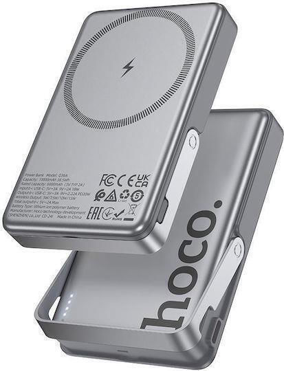 Hoco Q36 MagSafe Power Bank 5000mAh 20W με Θύρα USB-C Power Delivery / Quick Charge 3.0 Γκρι